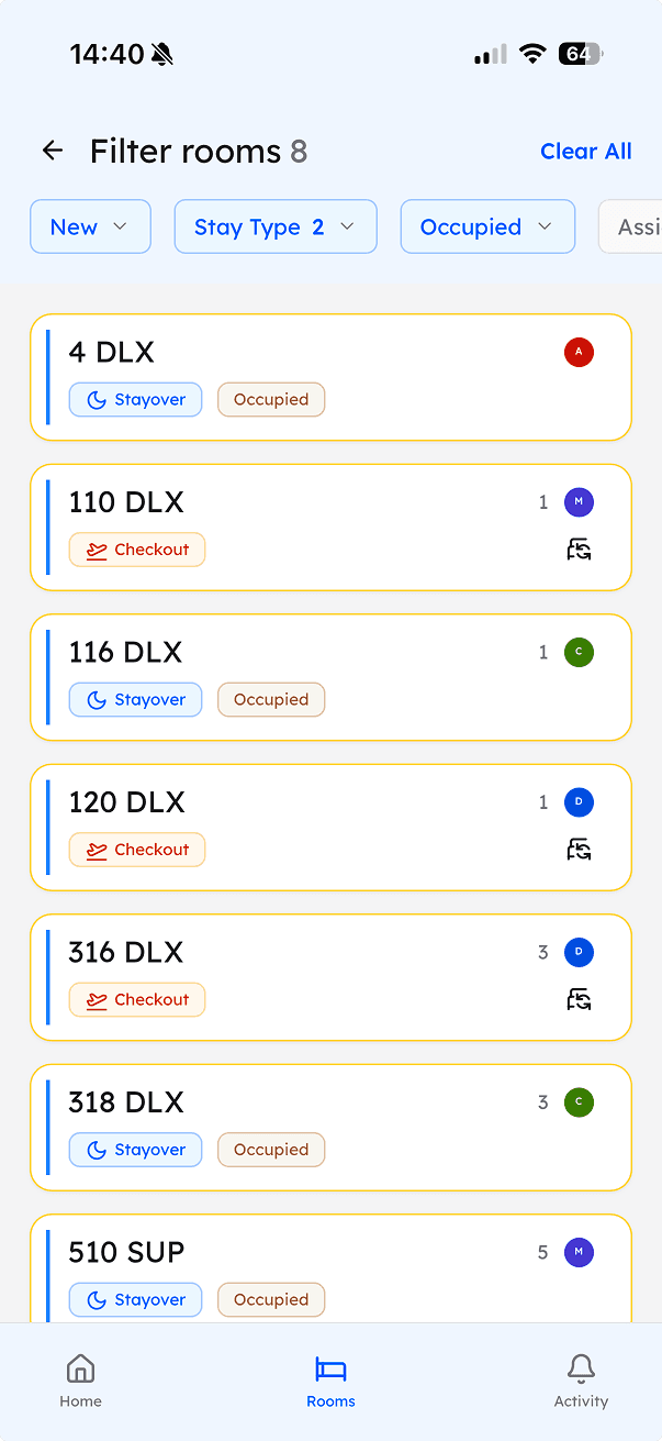 Housekeeping PWA — v2 mobile interface