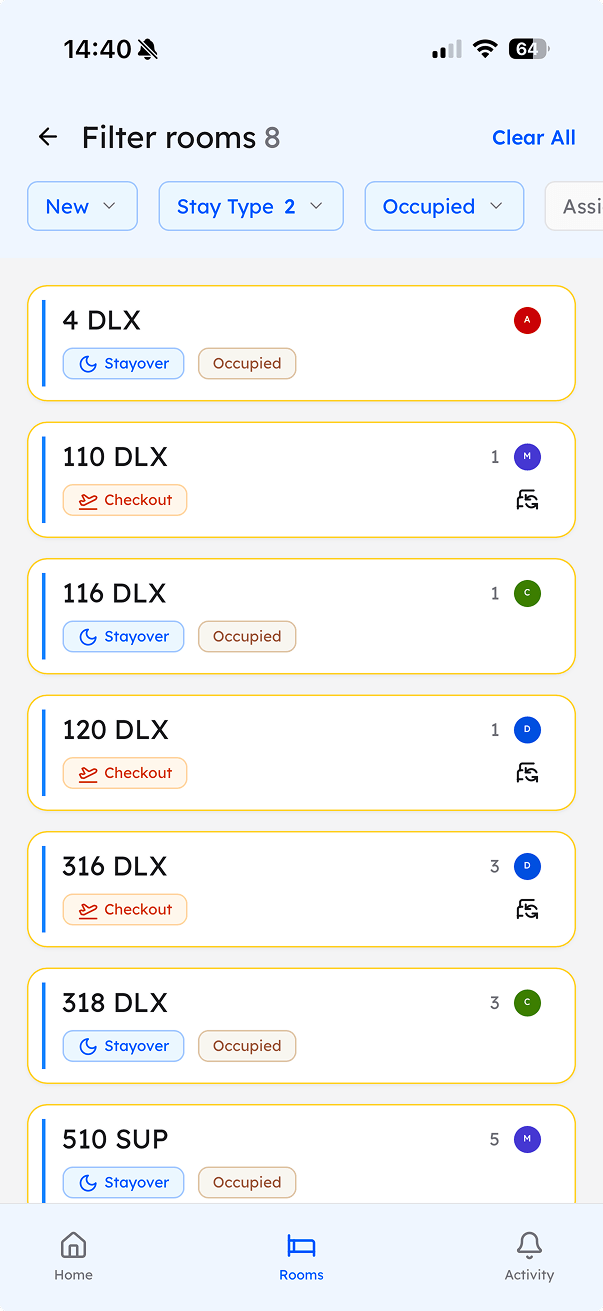 Housekeeping PWA — mobile interface, installable to home screen, works offline